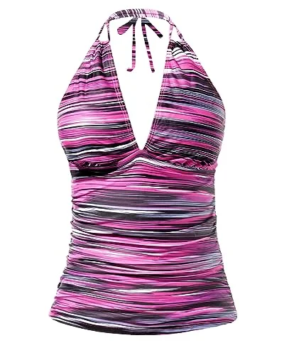 Halter V-Neck Tummy Control Tankini Top