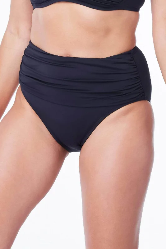 Kore Shirred Fold Over High Waist Bikini Bottom