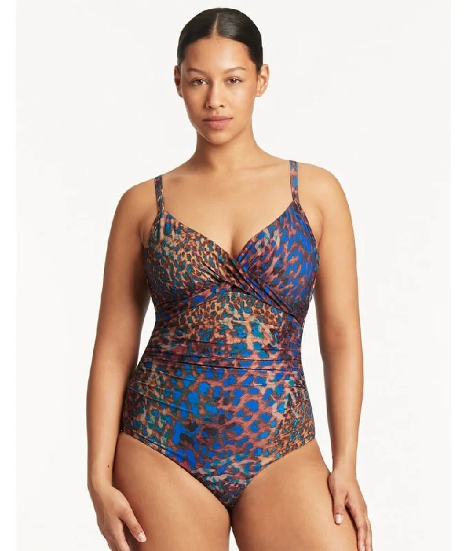 Sea Level Hunter Twist Front DD-E Cup One Piece Swimsuit - Blue