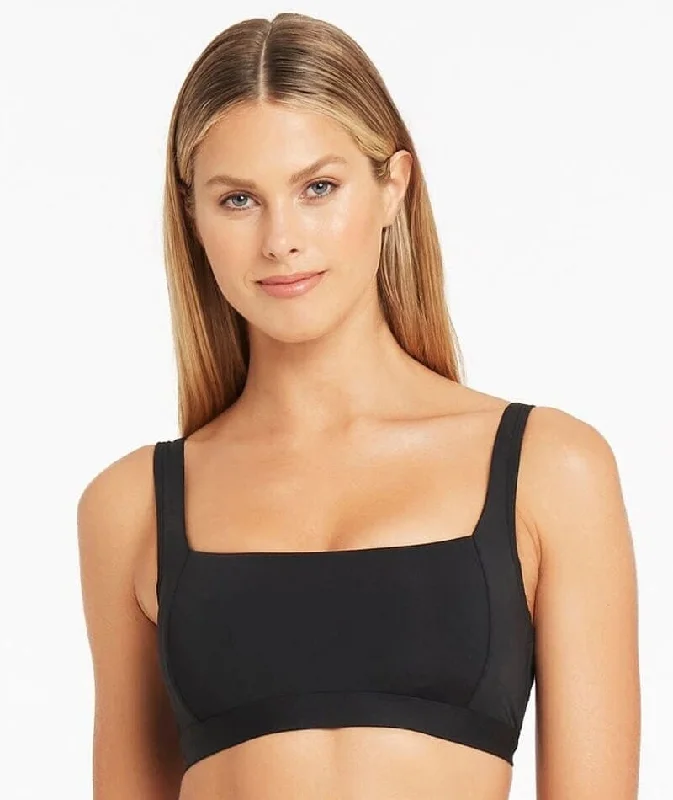 Sea Level Eco Essentials Square Neck Bikini Top - Black