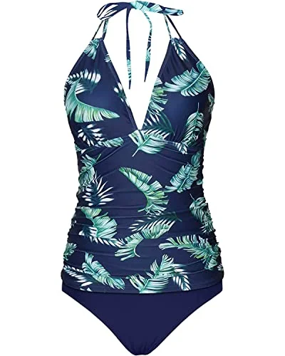 Two Piece Tummy Control Tankini Plus Size Swimwear