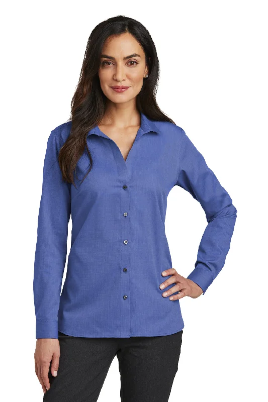 Red House Womens Nailhead Wrinkle Resistant Long Sleeve Button Down Shirt - Mediterranean Blue - Closeout Red House Womens Nailhead Wrinkle Resistant Long Sleeve Button Down Shirt - Mediterranean Blue - Closeout