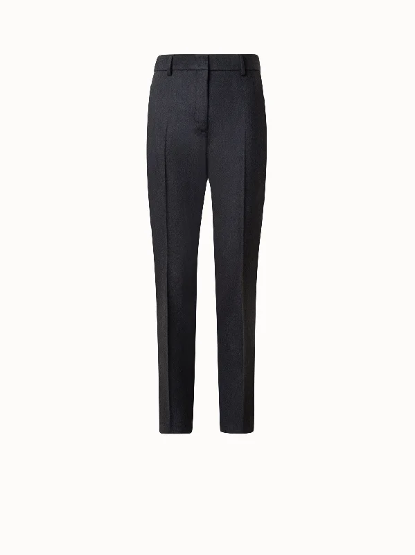 Wool Stretch Flannel Tapered Pants