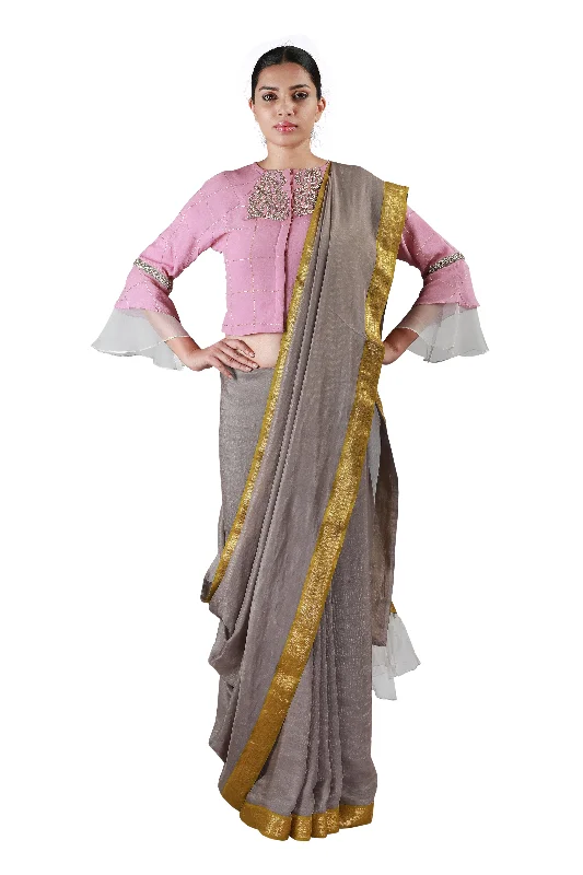 Taupe Grey Saree