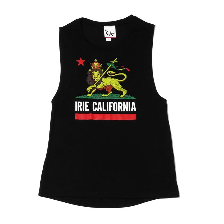 Womens Cali Lion Tank Top Black