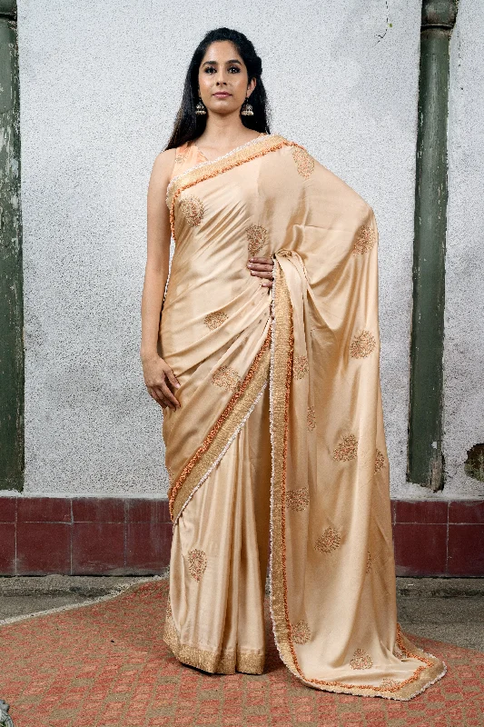 Apsara: Peach Saree