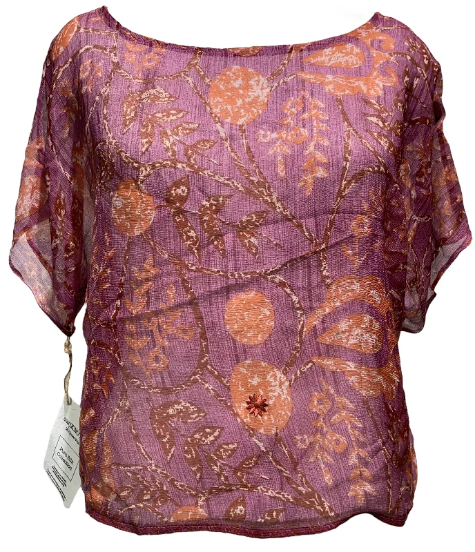 PRG927 Greater Crested Tern Sheer Avatar Pure Silk Boxy Top