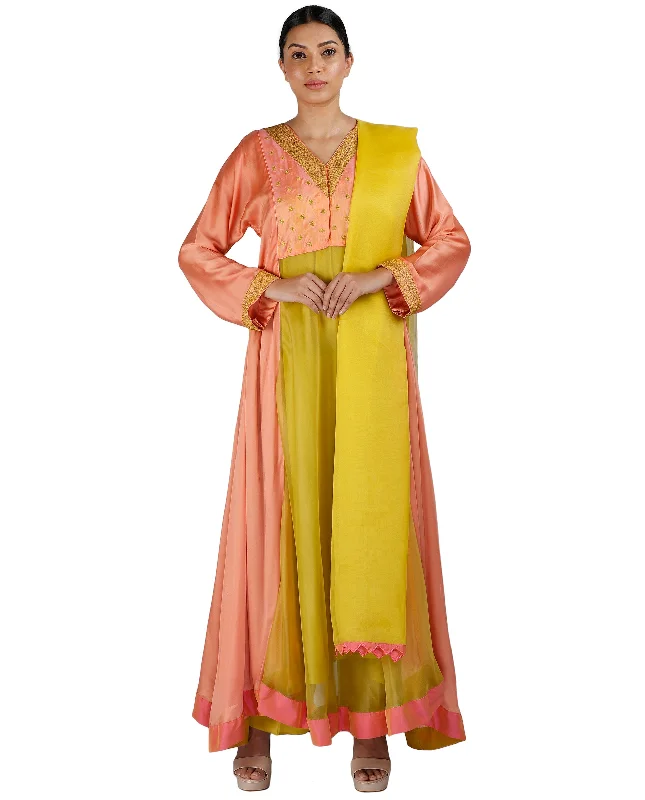 Peach and Green Salwar