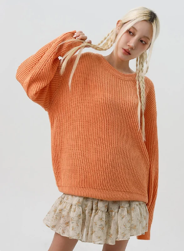 Comfy Loose Fit Knit Sweater IS311