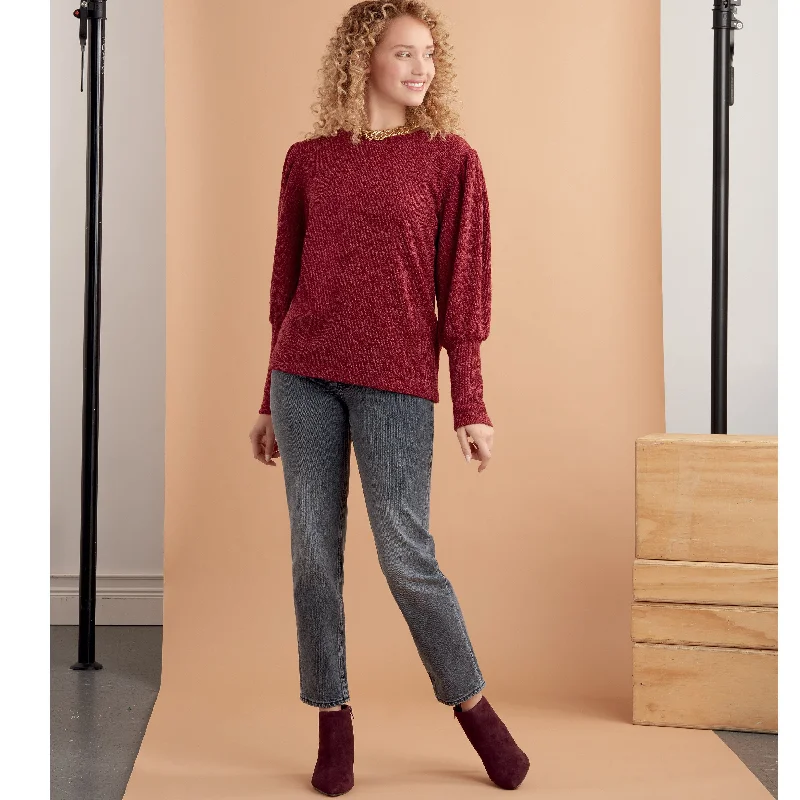 Simplicity Sewing Pattern 9385 Misses' Knit Tops with Length and Sleeve Variations