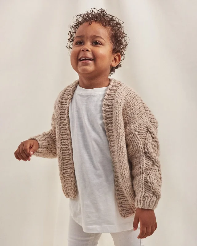 Mini Tommy: Beige Wool Cardigan