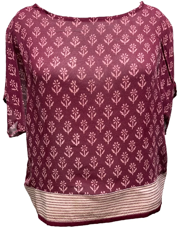 PRG2060 Gabela Helmetshrike Sheer Avatar Pure Silk Boxy Top