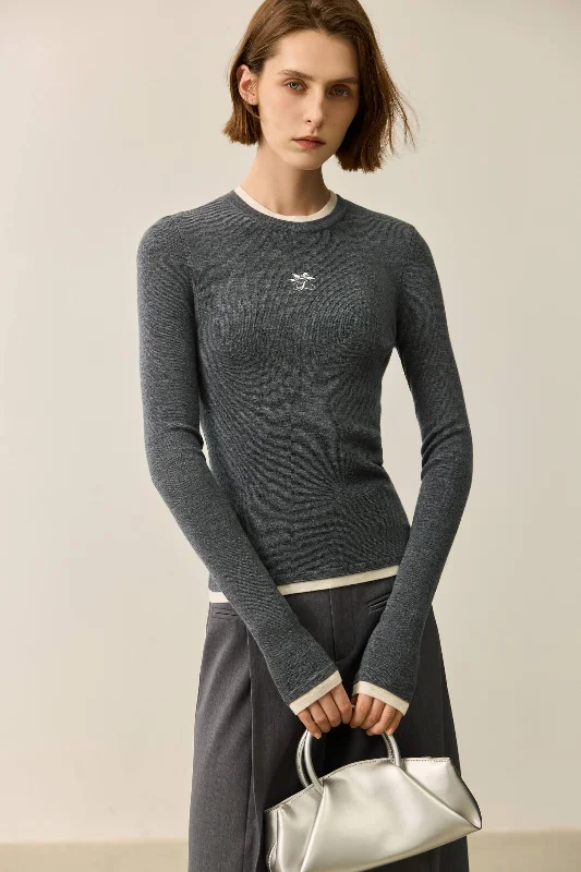 LILY Slim Fit Wool Crewneck Sweater