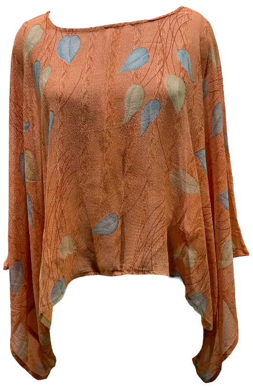 PRG4949  Sheer Avatar Pure Silk Kimono-Sleeved Top