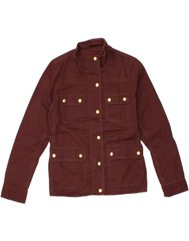 J. CREW Womens Utility Jacket UK 10 Small Maroon