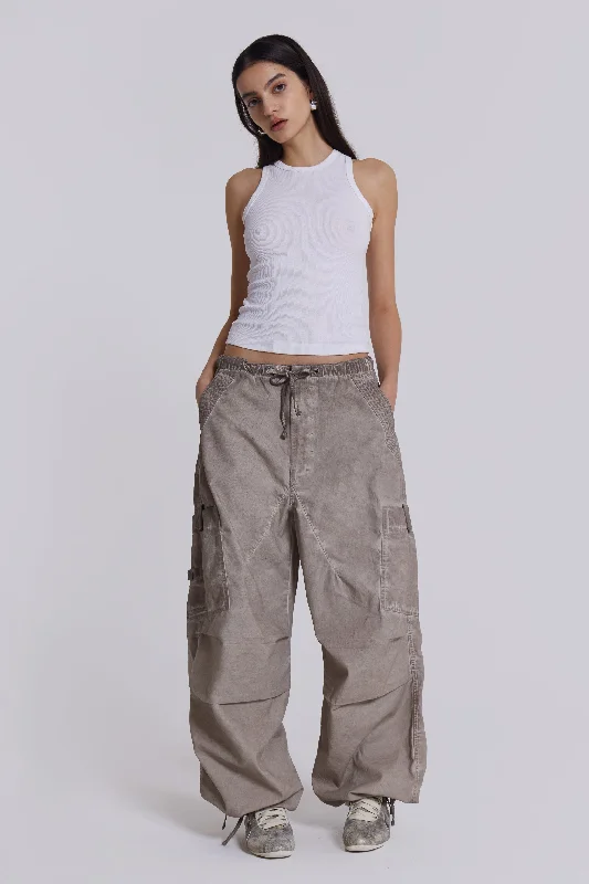 Stone Oil Wash Parachute Pants