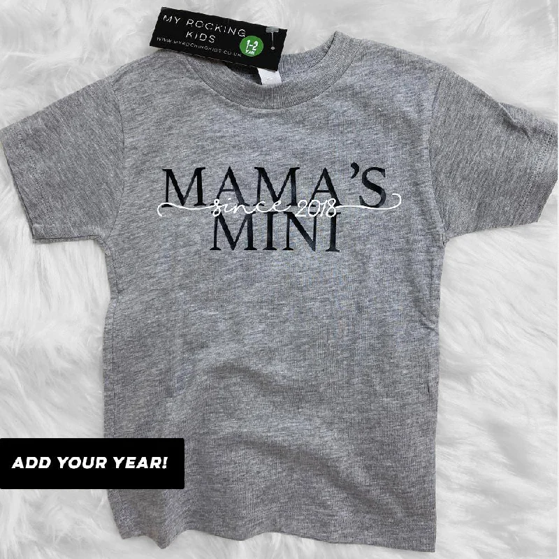 Personalised Dual Script Mama's Mini Since T-Shirt (MRK X)