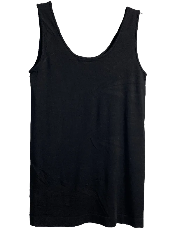 Black Bamboo Long Fitted Tank Top