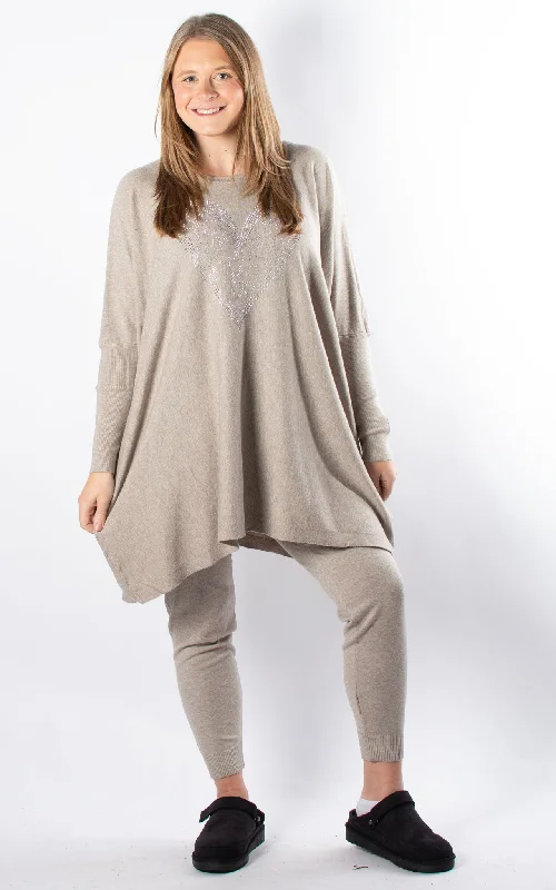 Sparkle Heart Lounge Set | Taupe