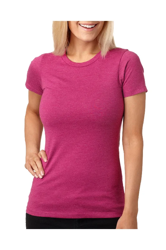 Next Level Womens CVC Jersey Short Sleeve Crewneck T-Shirt - Raspberry Pink - Closeout