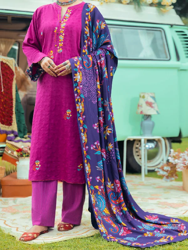 Magenta Jacquard Tunic - AWP-LK-623