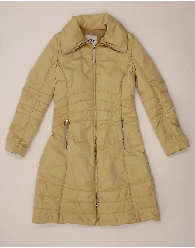 CERRUTI 1881 Womens Padded Coat UK 12 Medium Beige