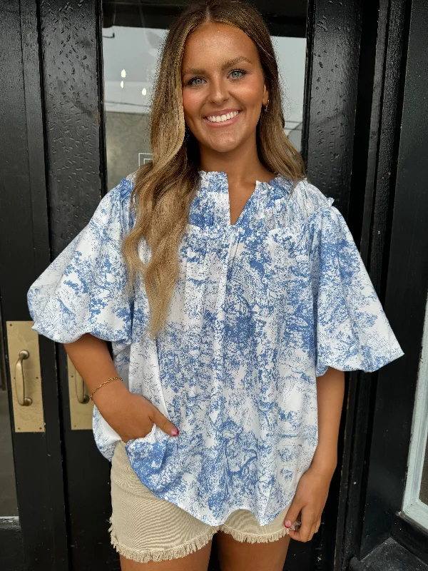 Blue willow blouse