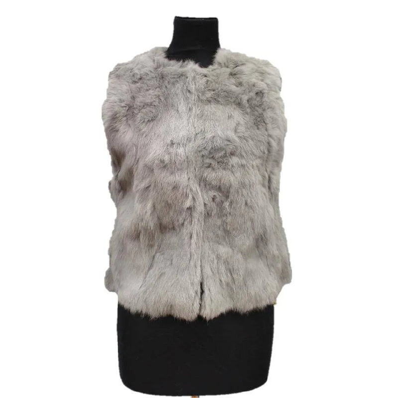 Fur Vest- Grey