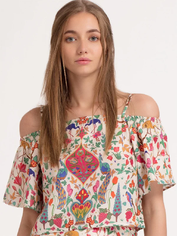 Peacock Off Shoulder Top