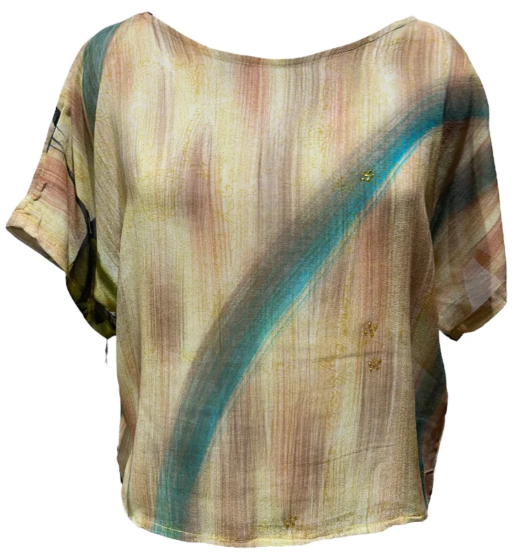 PRG4176 Sheer Avatar Pure Silk Boxy Top