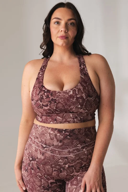 Vitality Revive Racer Bra - Wine Serpent