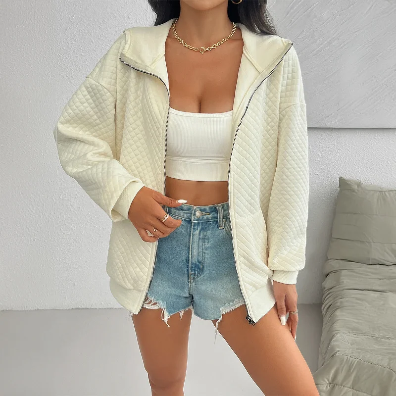 Leisure Loose Zip Cardigan Hooded Coat