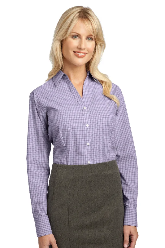 Port Authority Womens Easy Care Wrinkle Resistant Long Sleeve Button Down Shirt - Purple - Closeout