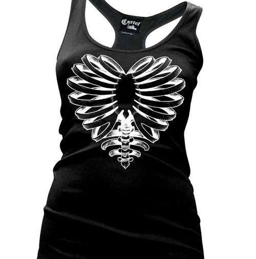 Skeleton Heart Women's Racer Back Tank Top