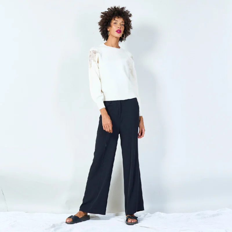 Embellished sleeve pullover wholesale